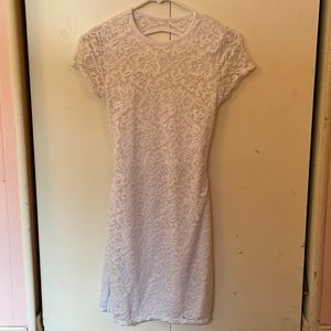 White backless mini dress